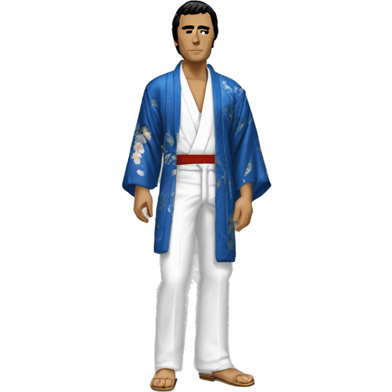 tony montana avec un kimono bleu  emoji