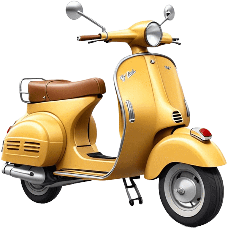 Cinematic Realistic Vespa Pop Culture Emoji, depicted as a sleek vintage scooter symbolizing Italian style rendered with dynamic detail and retro lighting. emoji