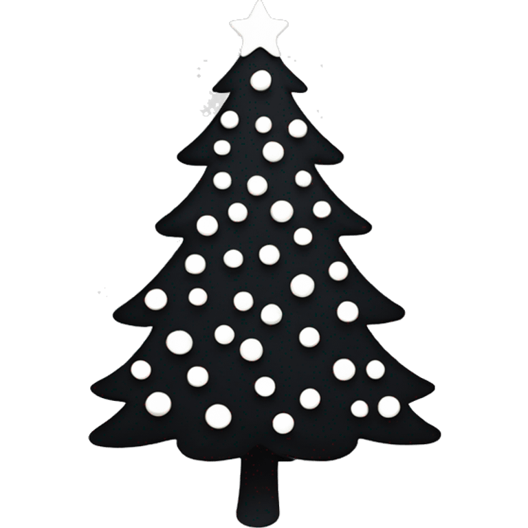 Black Christmas tree with white decoration  emoji