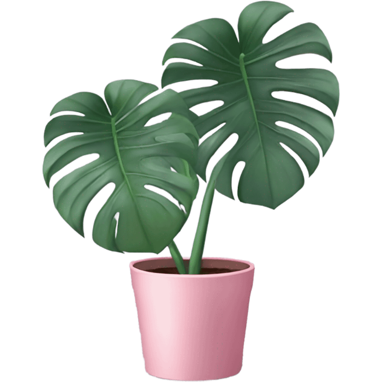 violet Monstera flower in a pink-colored pot emoji