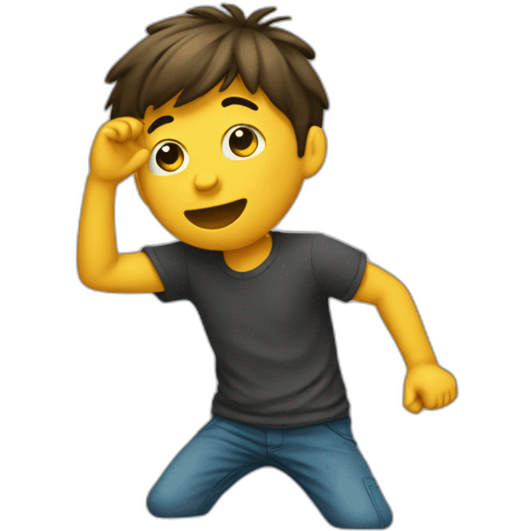 Garçon qui fait un dab emoji