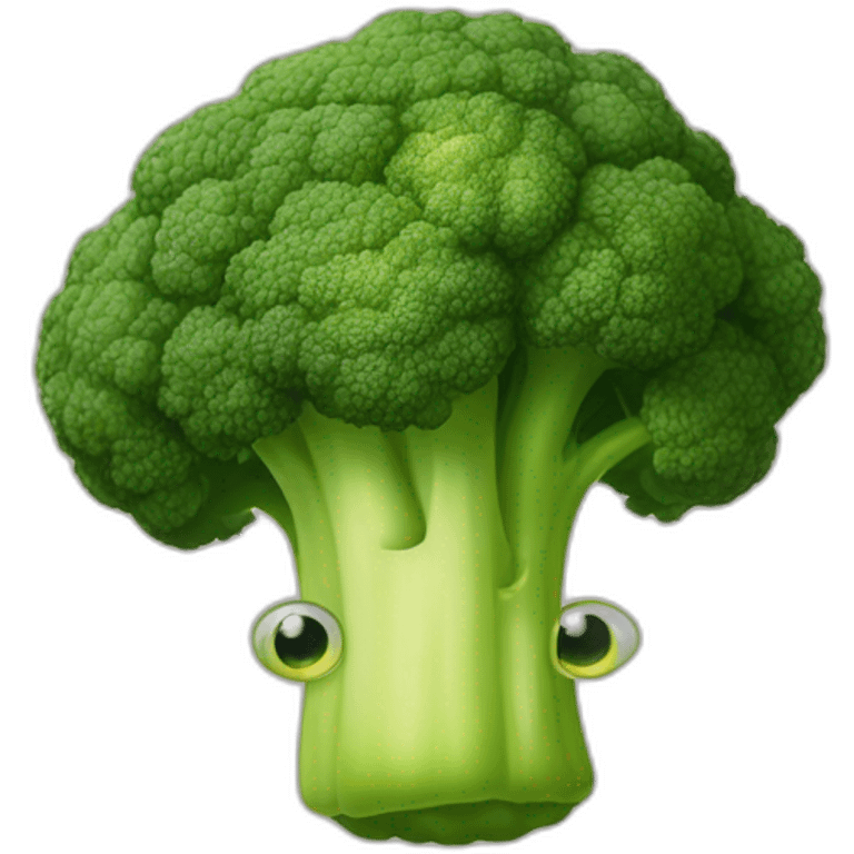 Broccoli avec des yeux et une bouche emoji