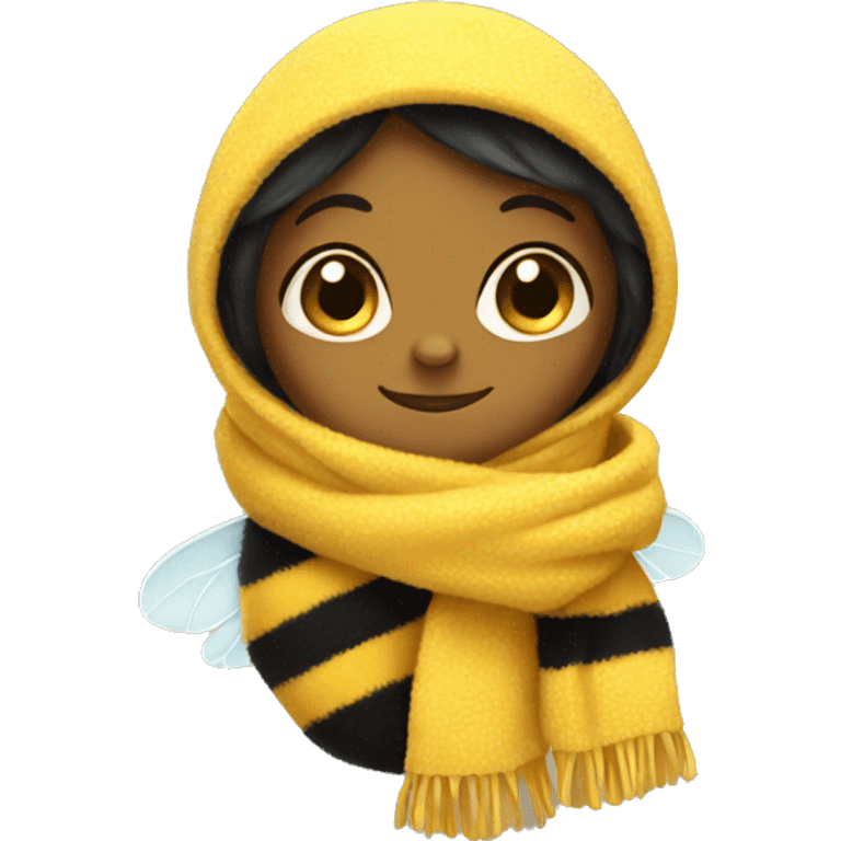 Cozy cute bumble bee wearing scarf emoji