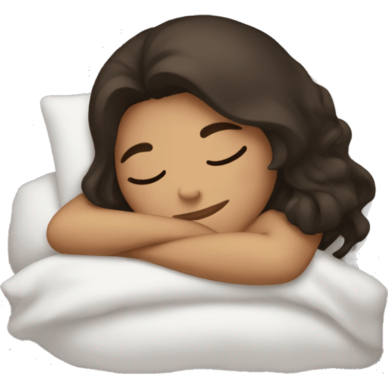 brunette girl sleeping emoji