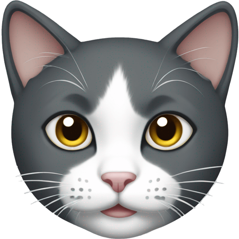 Dark grey and white cat emoji