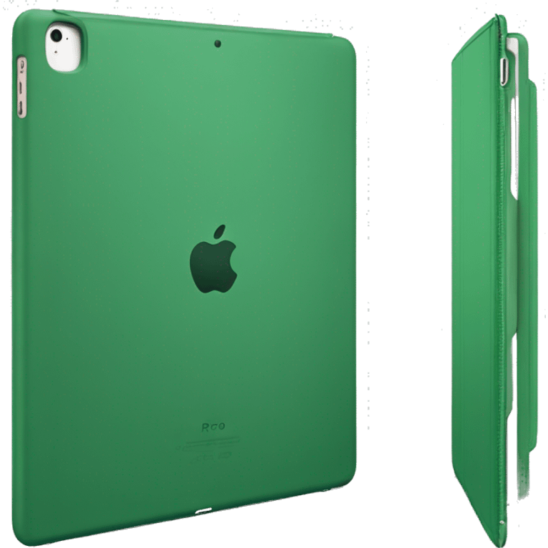 ipad pro with a green case emoji