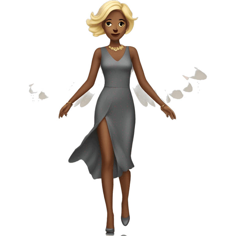 woman on runway with wings  emoji