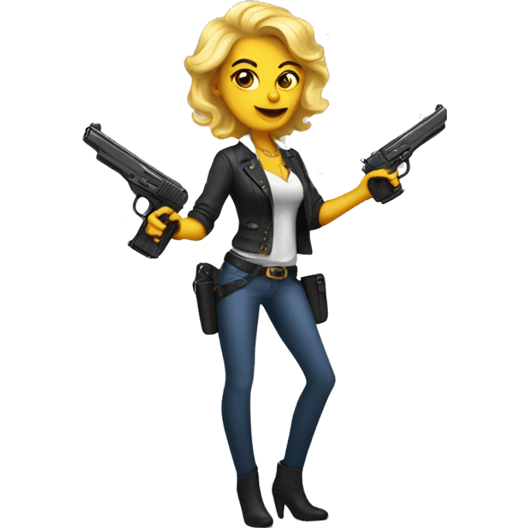 coquette woman with a pistol  emoji