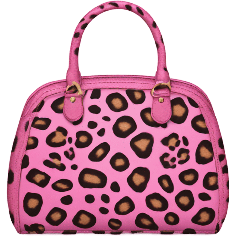 Pink Cheetah print purse  emoji