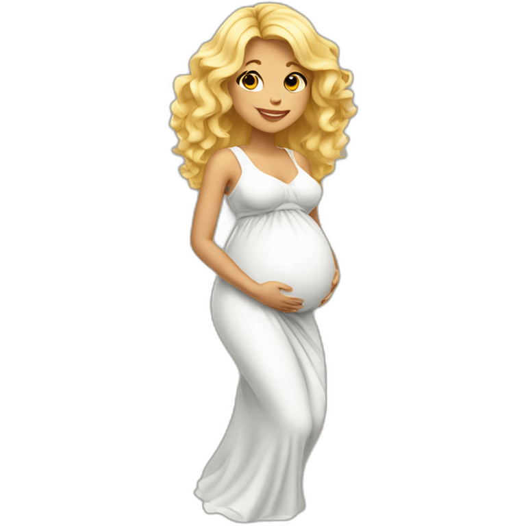 adorable pregnant blond full body women with beach-wave-hair emoji