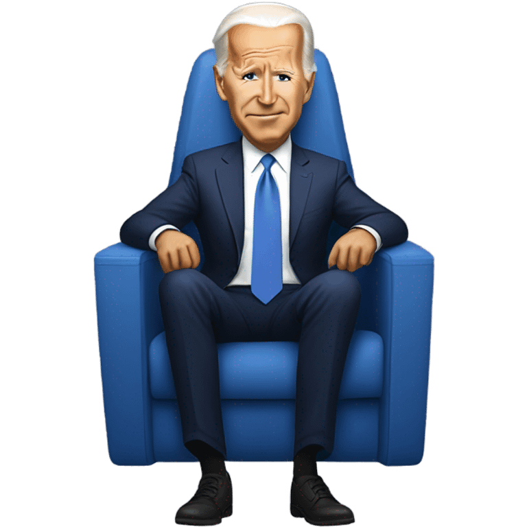 Joe Biden in an electrified seat with a metal strap around his forehead emoji