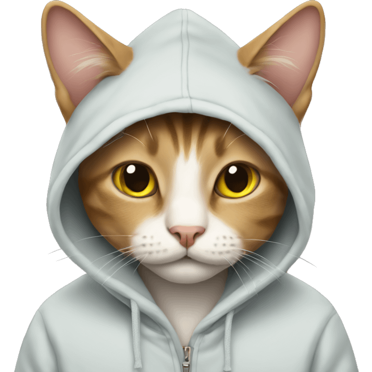 Cat wearing hoodie emoji