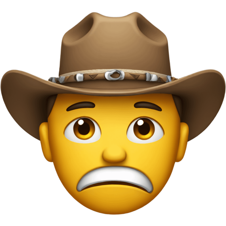 Disappointed face with cowboy hat  emoji