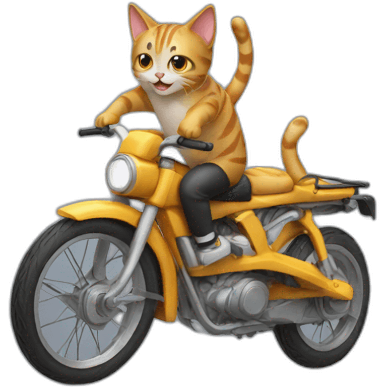 cat ride bike emoji