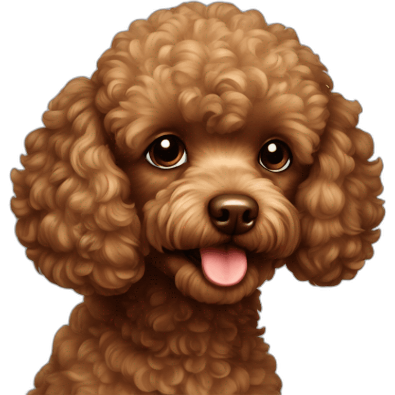 brown toy poodle head emoji