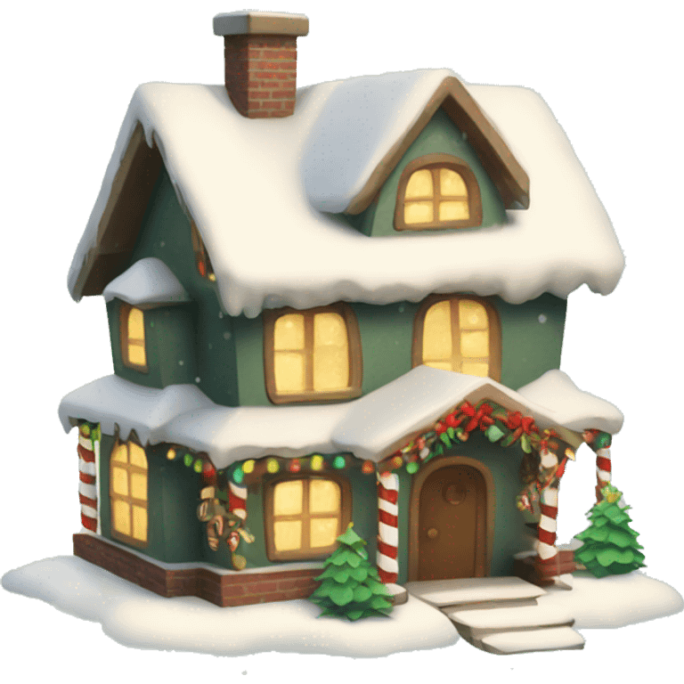 cute christmas house emoji