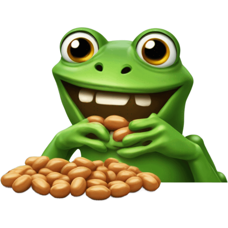 Frog eating Heinz beans emoji