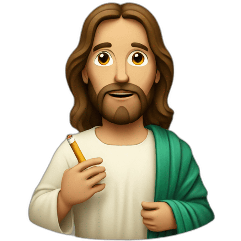 Jesus Christ with a cigarette in his mouth emoji