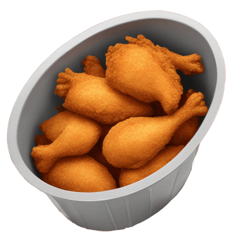 Football thrown into a bucket of chicken  emoji