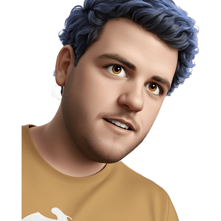 male portrait with earrings indoors emoji