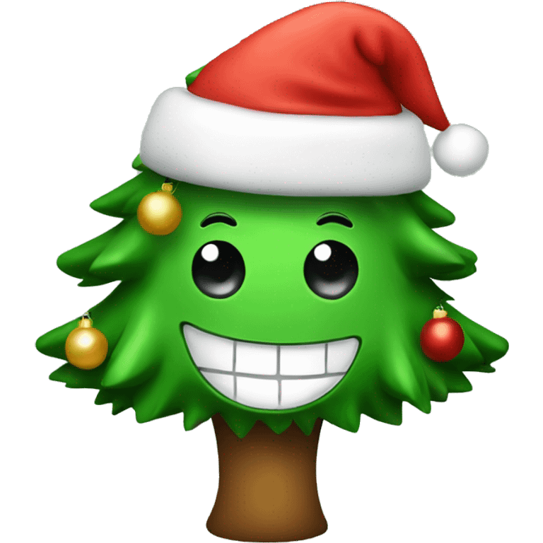 Happy christmas tree character emoji