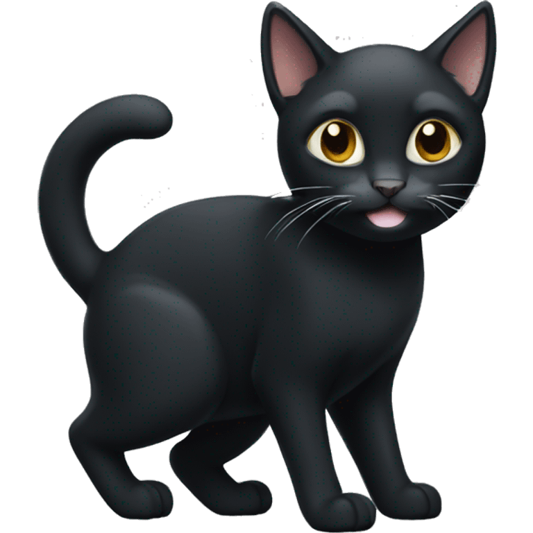 black cat with white paws  emoji