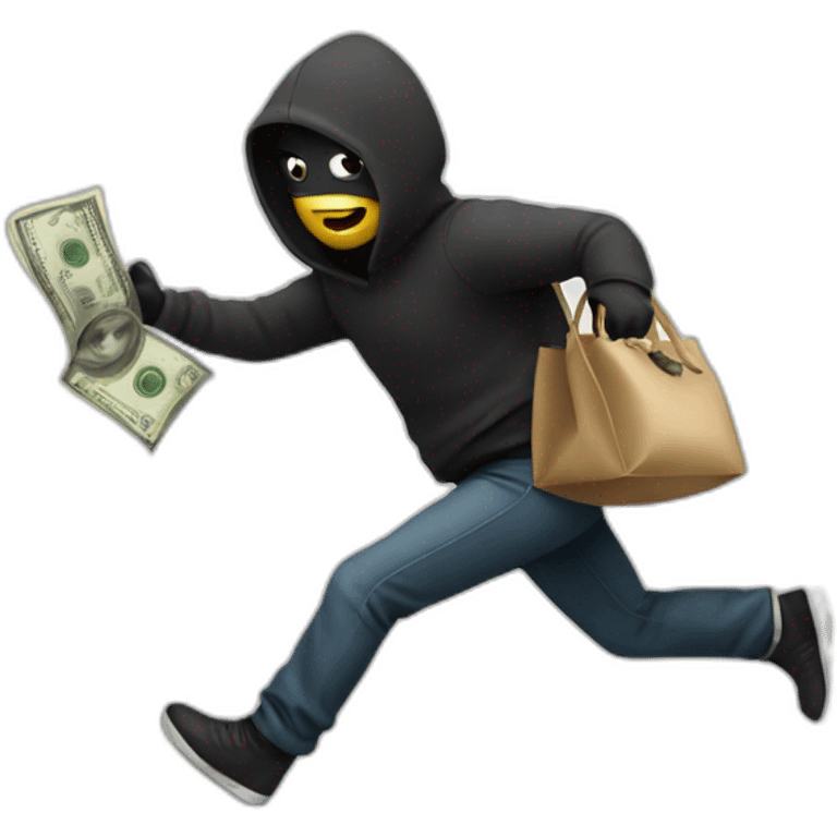 robber running with a bag of money  emoji