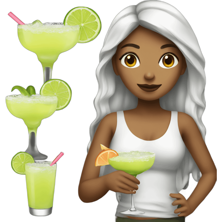 Girl with margarita  emoji