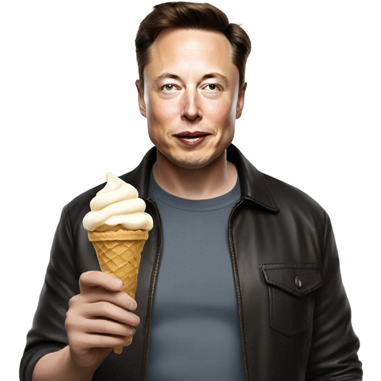 elon musk holding ice cream emoji