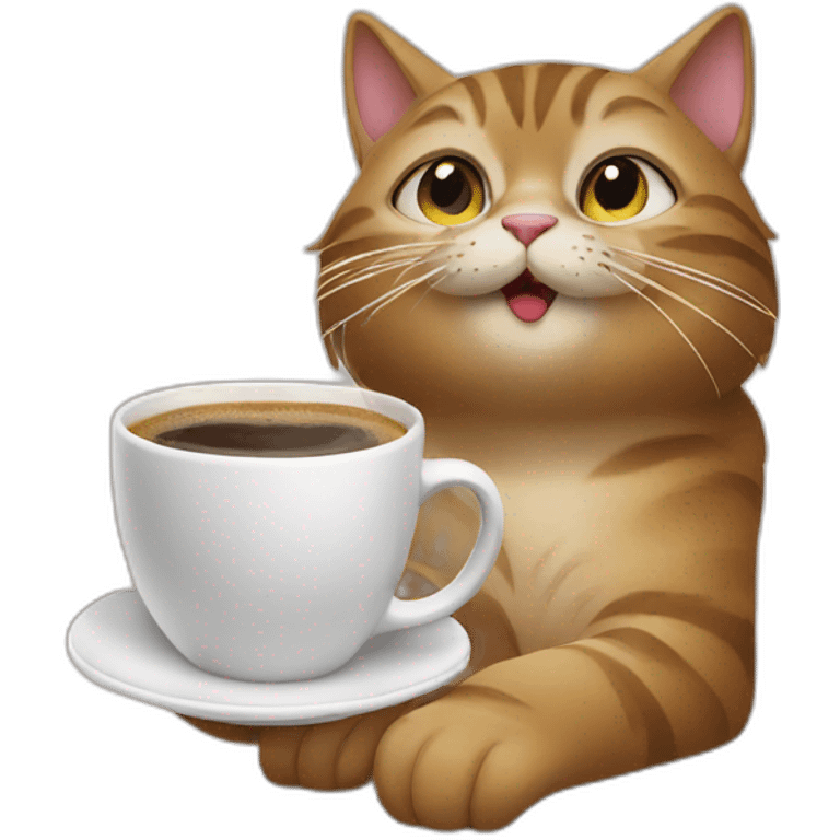 cat drink coffee emoji