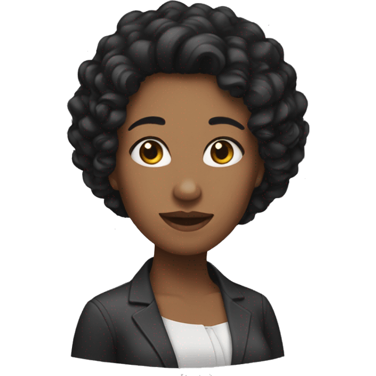 woman with black curly hair emoji