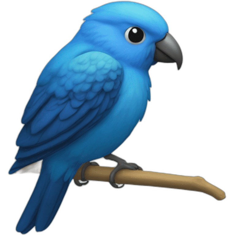 Agapornis azul jugando emoji