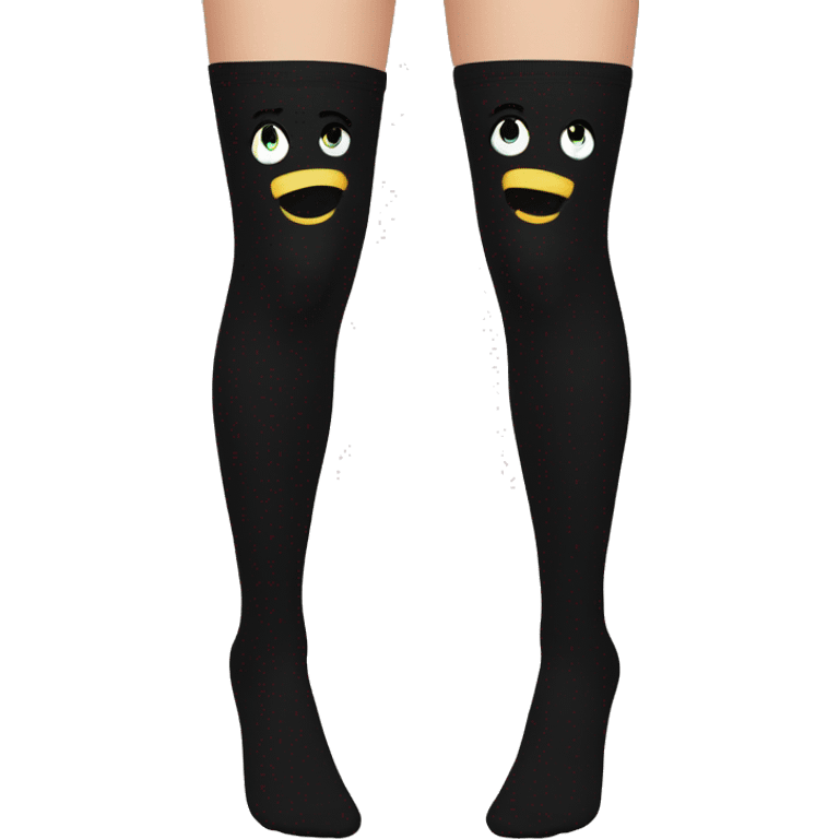 Plain Black over knee socks emoji