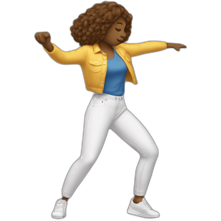 Femme qui fait un dab emoji