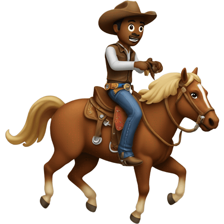 Cowboy riding a bronco emoji