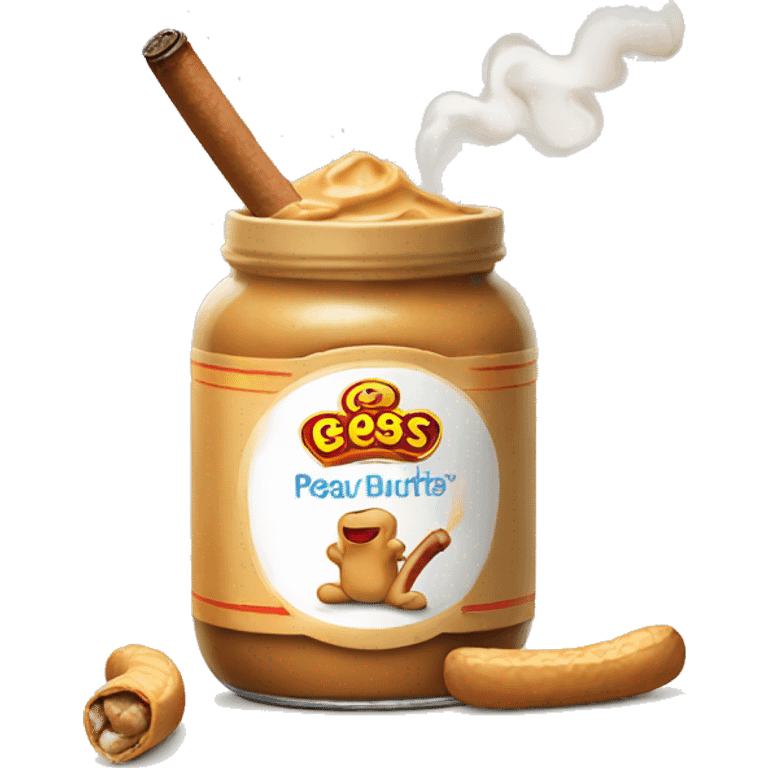 jar of peanut butter dancing smoking a cigar emoji