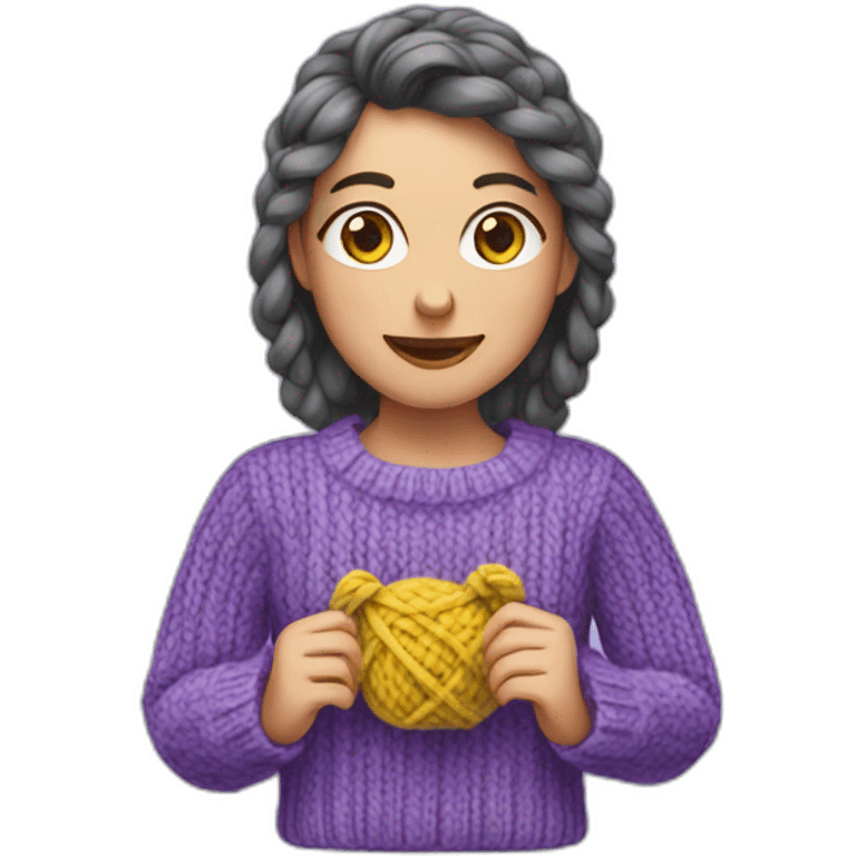 Knitting violet sweater emoji