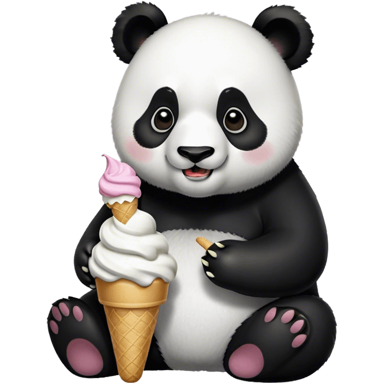 Panda eating ice cream emoji