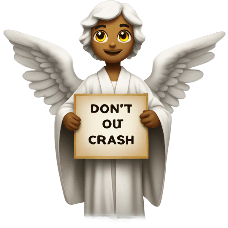 An angel holding a sign that says don’t crash out emoji