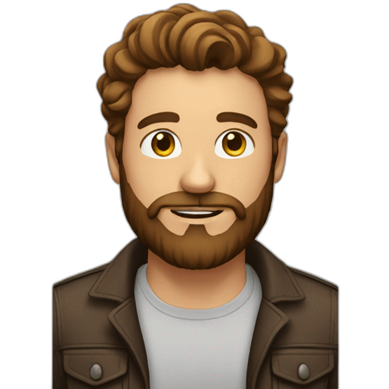 man with brown beard and hair long emoji