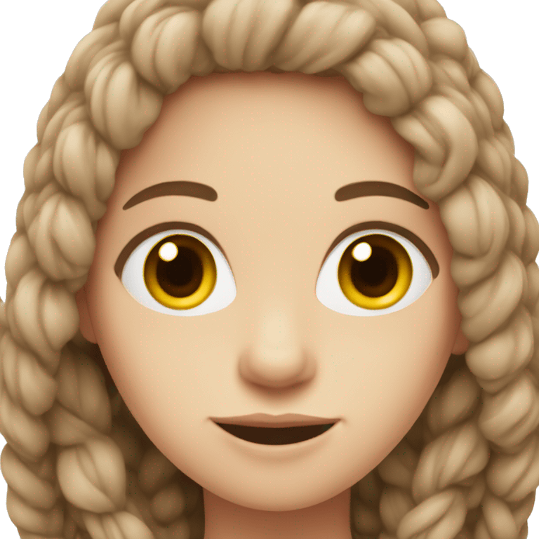 a white-skinned, brown-haired girl in a knitwear emoji