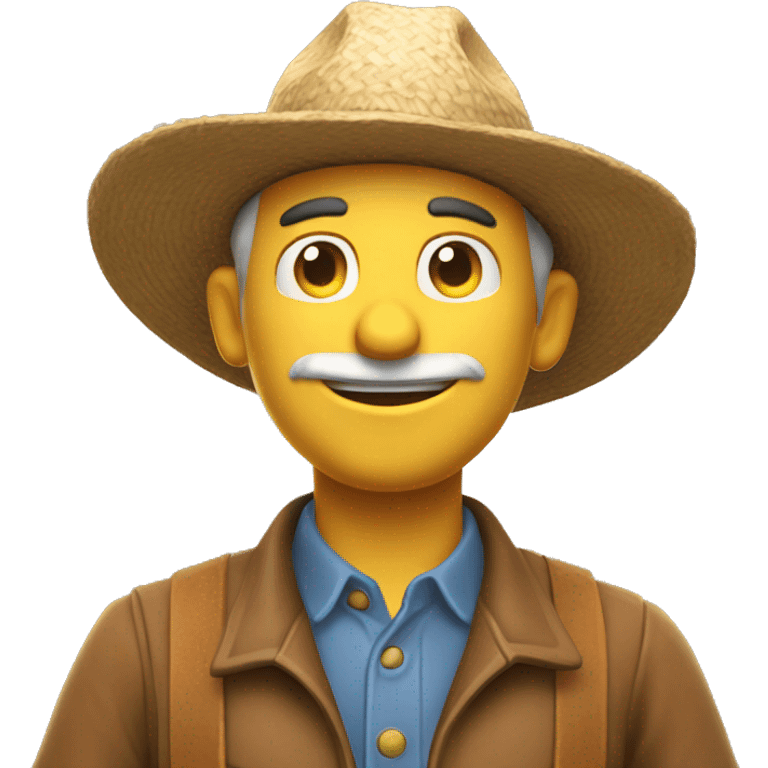 Adult Farmer, toon match game 3D character rendered emoji