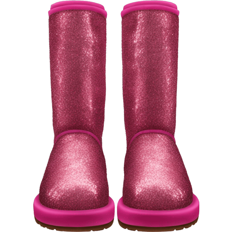 Realistic raspberry glitter and fur Ugg boots. emoji