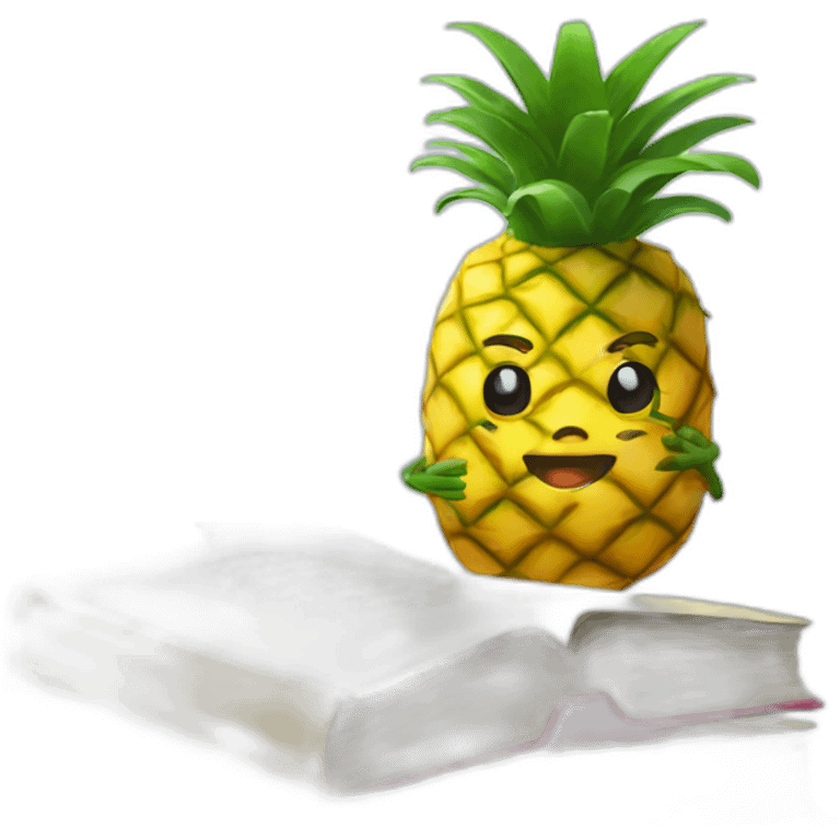 A pineapple reading a book emoji