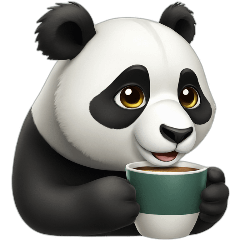 panda drinking coffee emoji