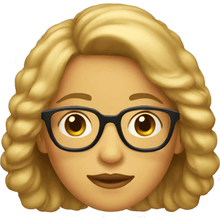 mujer con lentes, pelo corto  emoji