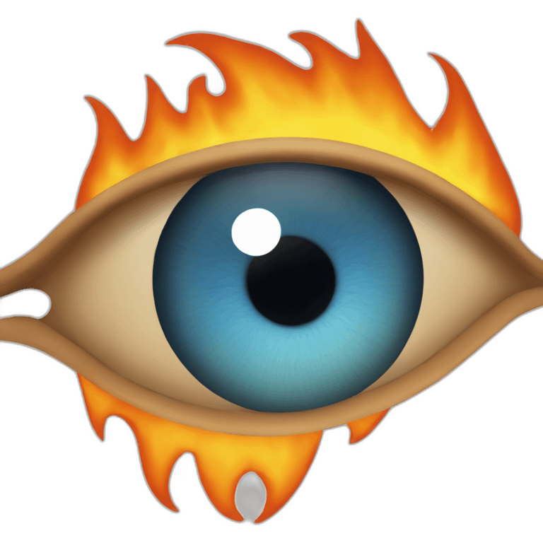 Eye with flame inside emoji