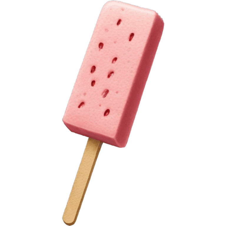 rectangular strawberry ice cream bar on a stick emoji