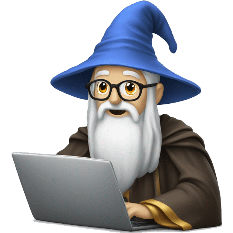 a wizard using laptop emoji