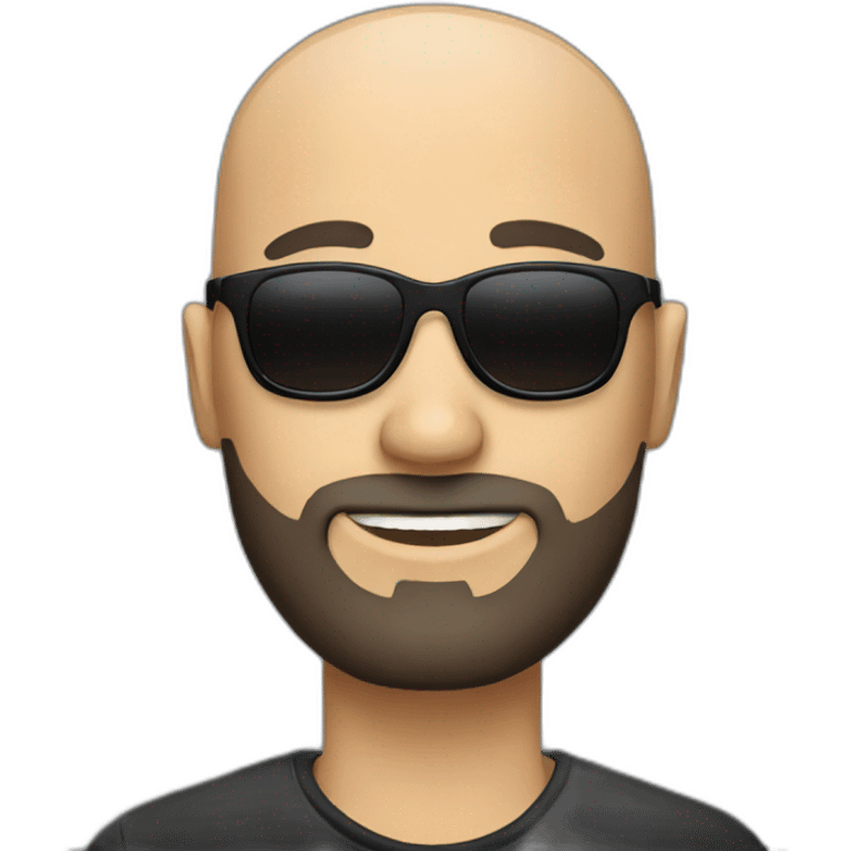 Bald man with beard and black sunglasses emoji